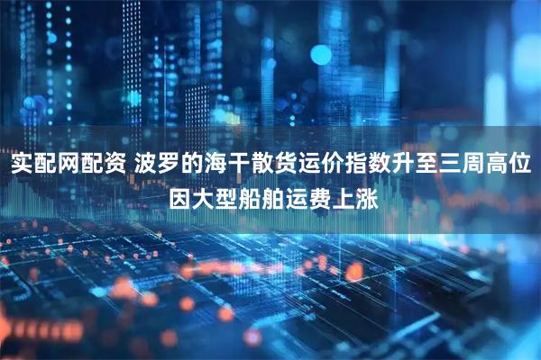 实配网配资 波罗的海干散货运价指数升至三周高位 因大型船舶运费上涨