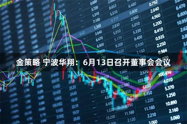金策略 宁波华翔：6月13日召开董事会会议